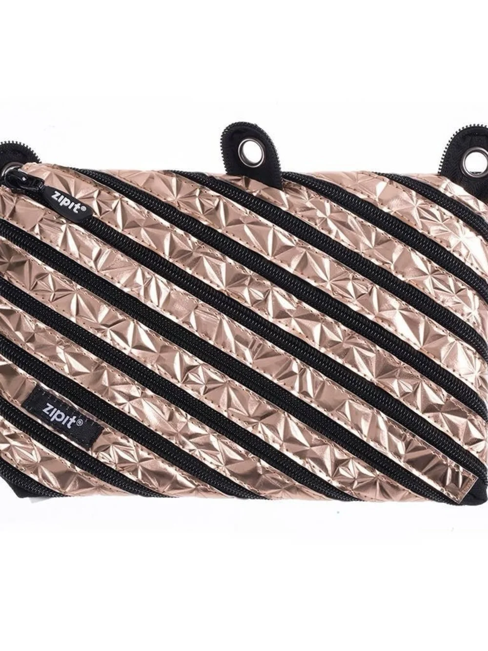 Zipit Metallic Gold 3 Ring Pouch Express Your Case Pens Pencils School Supplies